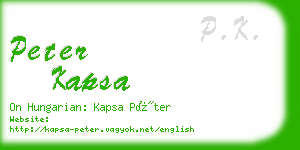 peter kapsa business card